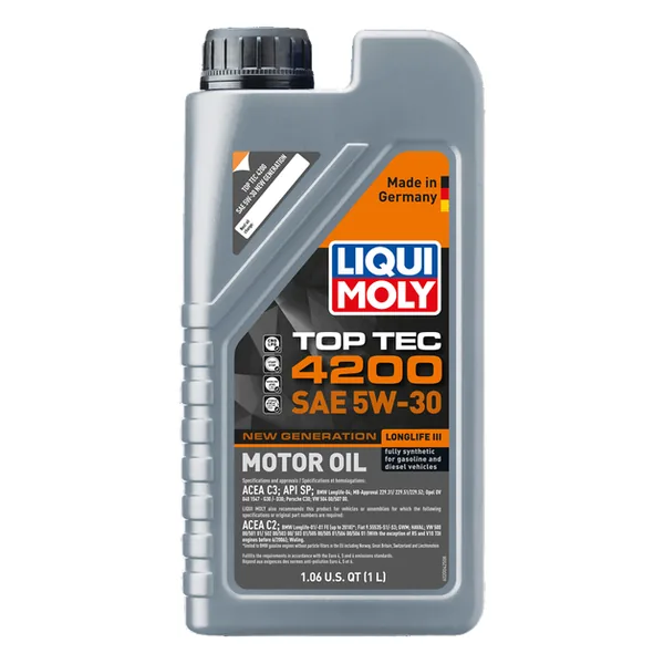 LIQUI MOLY Top Tec 4200 SAE 5W-30 New Generation motor oil bottle